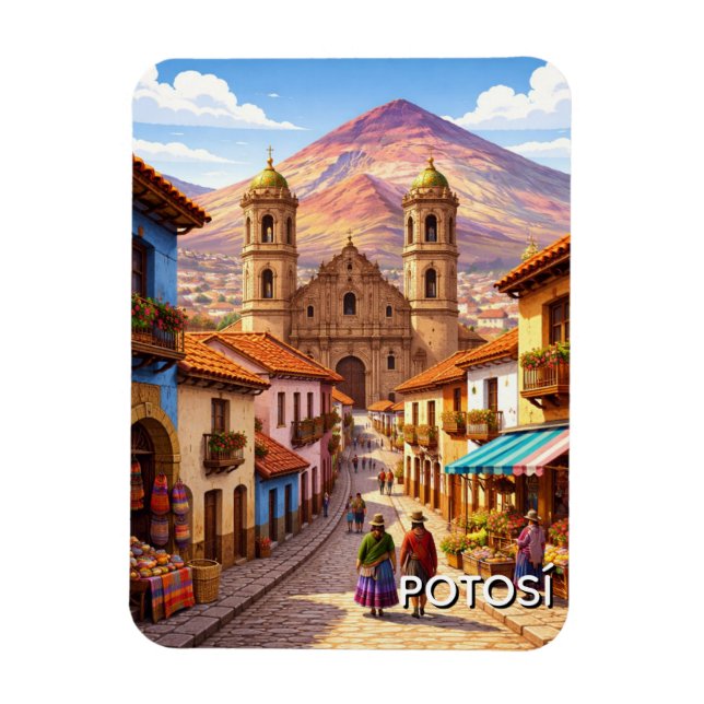 Potosi Bolivien Reise Magnet (Vertikal)