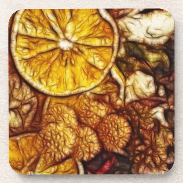 Potpourri-Orangen-Fraktal Untersetzer (Vorderseite)