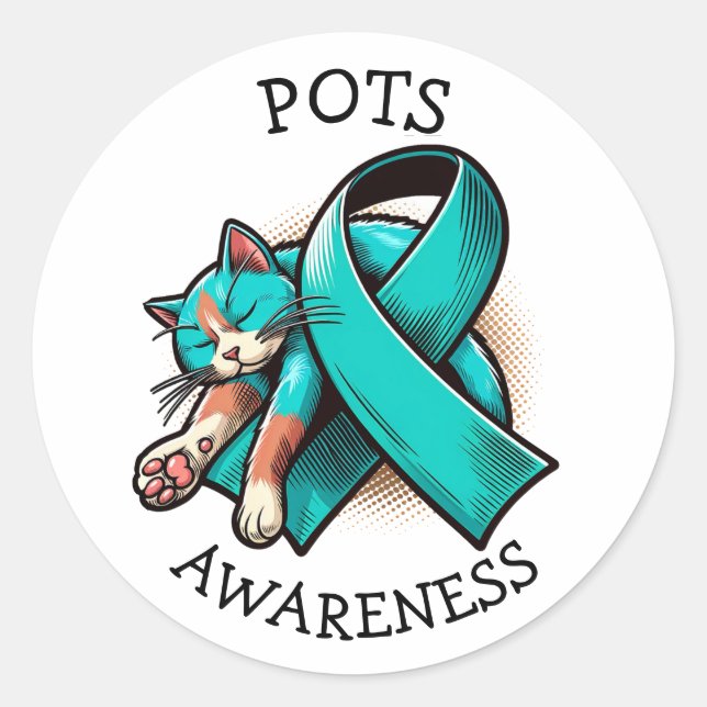 POTS Orthostatisches Tachykardie-Syndrom Runder Aufkleber (Vorderseite)
