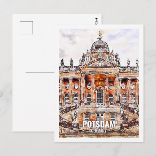 Potsdam Deutschland Berühmter Platz Wasserfarben Postkarte (Vorne/Hinten)