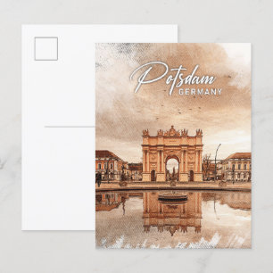 Potsdam Deutschland Farbstift Reise Postkarte