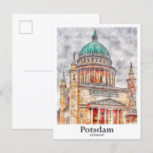 Potsdam Deutschland Reisen Wasserfarbenhandgezeich Postkarte