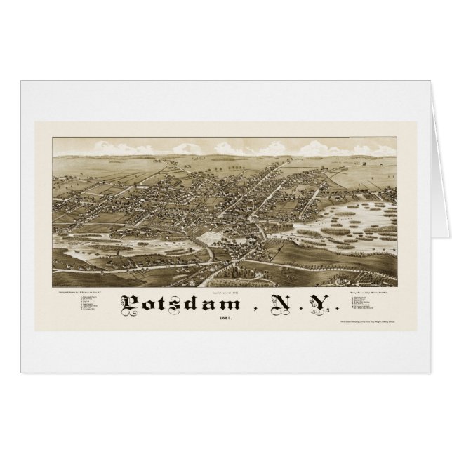 Potsdam, NY panoramische Karte - 1885 (Vorderseite (Horizontal))
