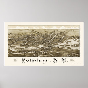 Potsdam, NY panoramische Karte - 1885 Poster