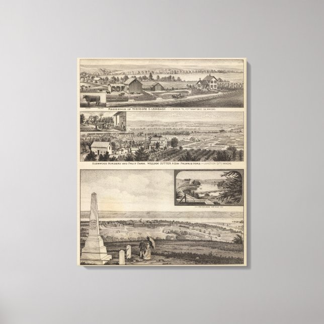 Pottawatomie Landkreis Farm, Junction City, Kansas Leinwanddruck (Vorderseite)