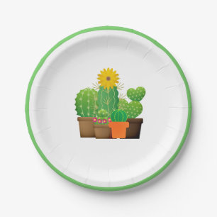 Potted Cactus Pflanze Party Paper Plate Pappteller