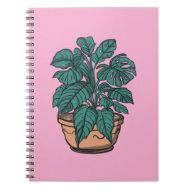Potted Indoor plants tropical notebook Notizblock