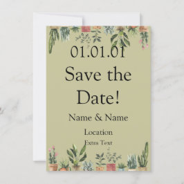 Potted Pflanze Boho Save the Date Einladung