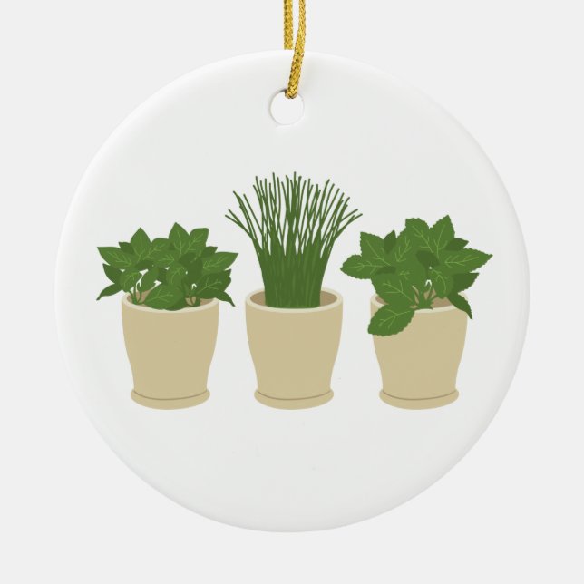 Potted-Pflanze Keramik Ornament (Vorne)