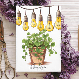 Potted Pflanze mit Garden String Lights Dankeskarte