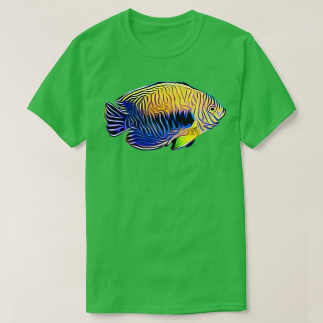 Potter Angelfish Salzwasserriff Aquarium Fisch T-Shirt (Design vorne)