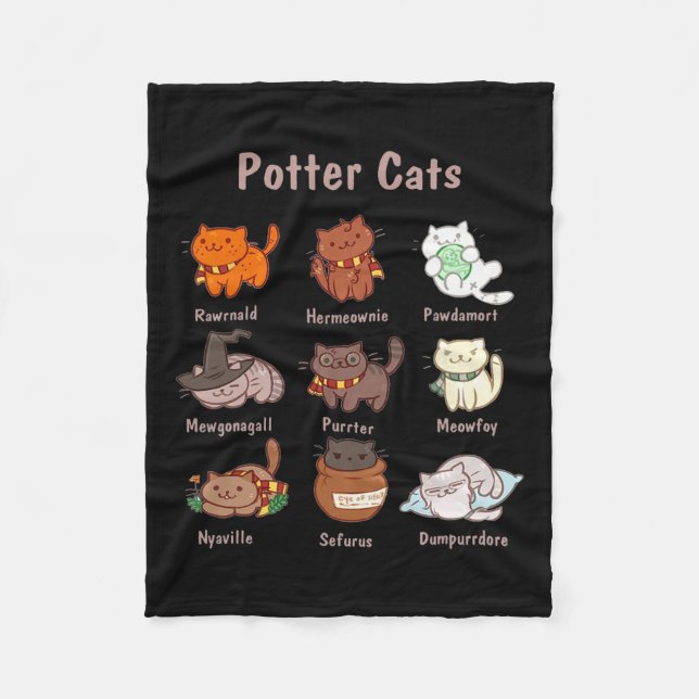 Potter Cats für Katzen Liebhaber Fleecedecke (Vorderseite)