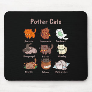Potter Cats für Katzen Liebhaber Mousepad