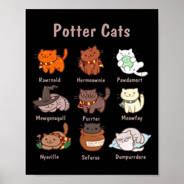 Potter Cats für Katzen Liebhaber Poster (Vorne)
