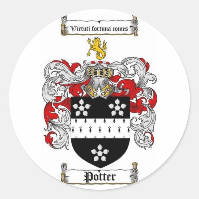 Potter-Familienwappen Runder Aufkleber (Vorderseite)