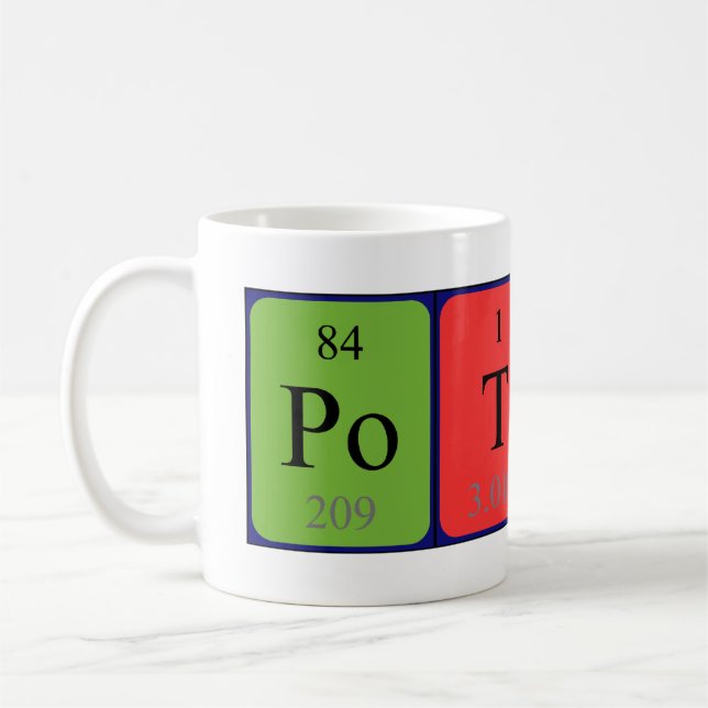 Potter Periodenname Tasse (Links)