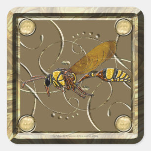 Potter Wasp Quadratischer Aufkleber