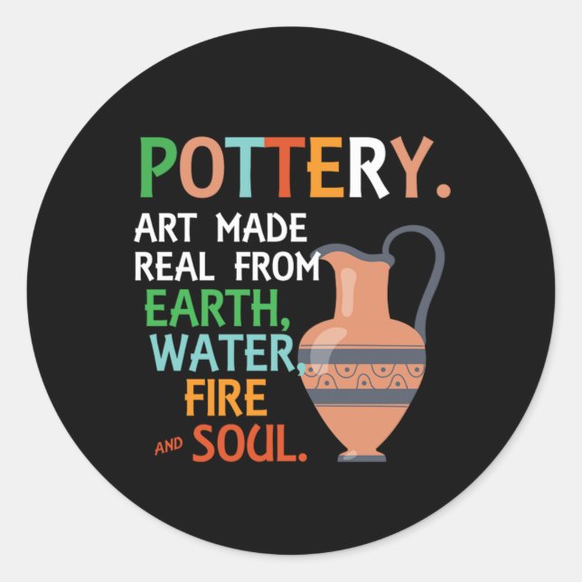 Potterie Earth Water Potter Clay Hobby Artist Gesc Runder Aufkleber (Vorderseite)