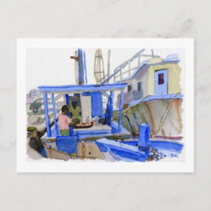 Potters Fish Boote Postkarte