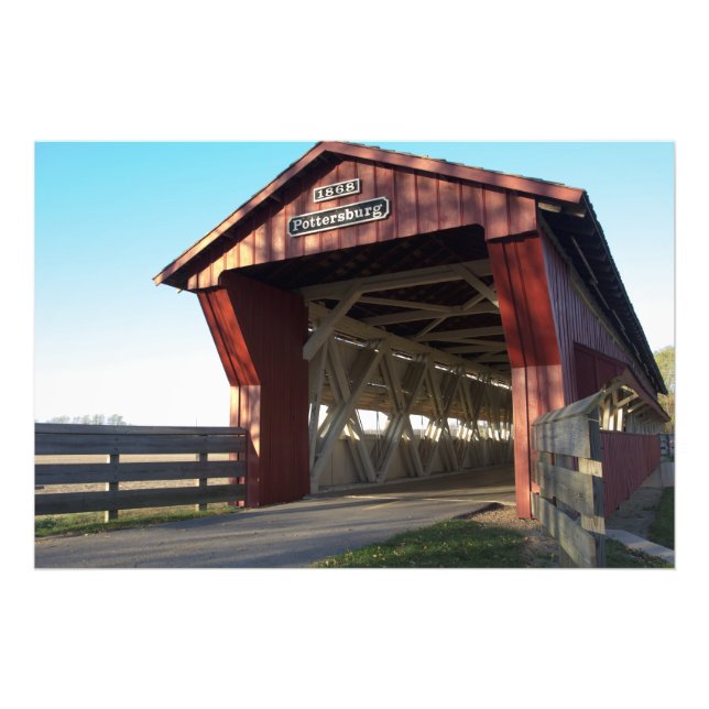 Pottersburg Covered Bridge, Ohio Fotodruck (Vorne)