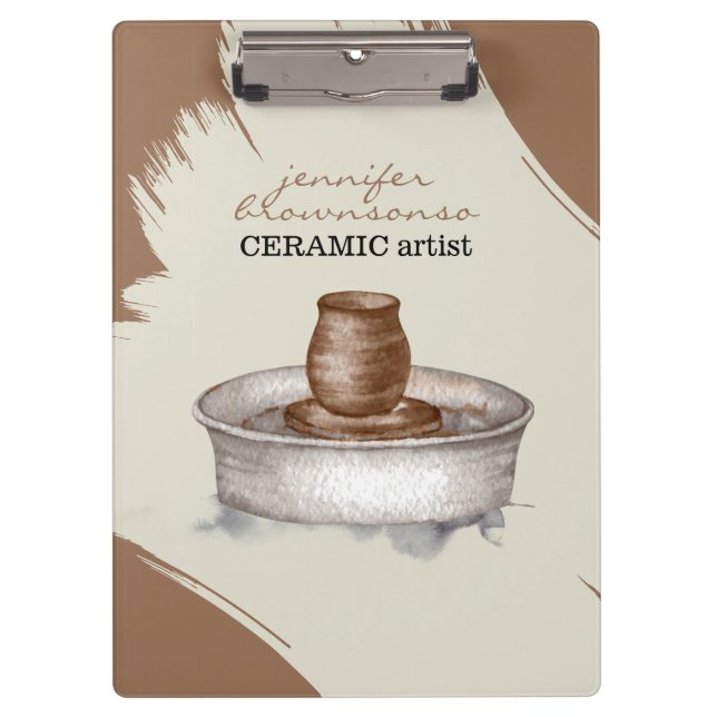 Pottery Ceramic Clay Turner sculpture stylist Klemmbrett (Vorderseite)