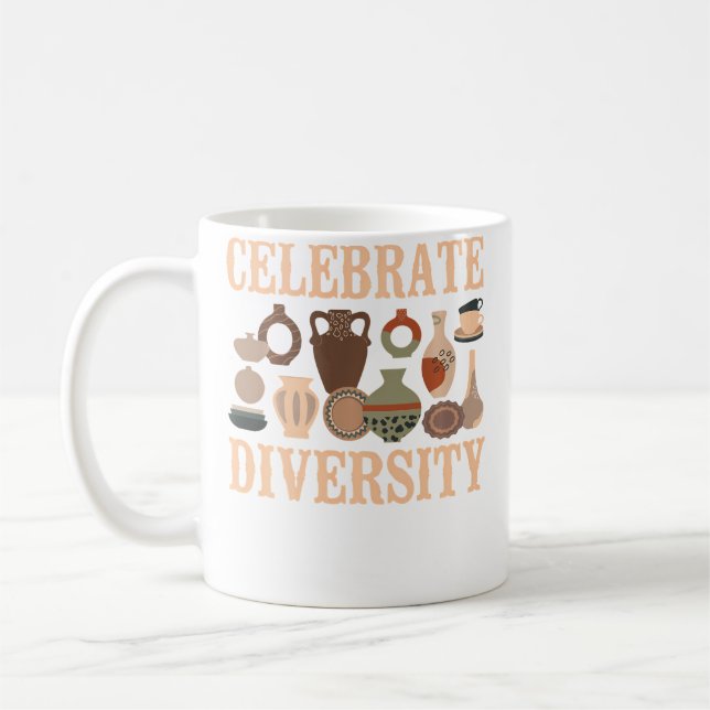 Pottery Ceramics Artist Celebrate Diversity Kaffeetasse (Links)