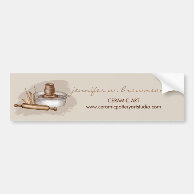 Pottery Ceramics Artist Studio Online Autoaufkleber (Vorne)