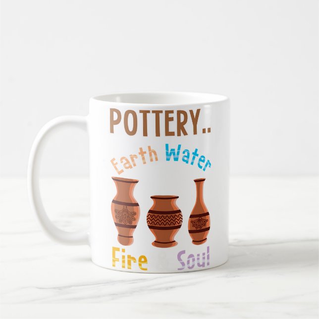 Pottery Earth Water Fire  Soul - Lovely Pottery Kaffeetasse (Links)