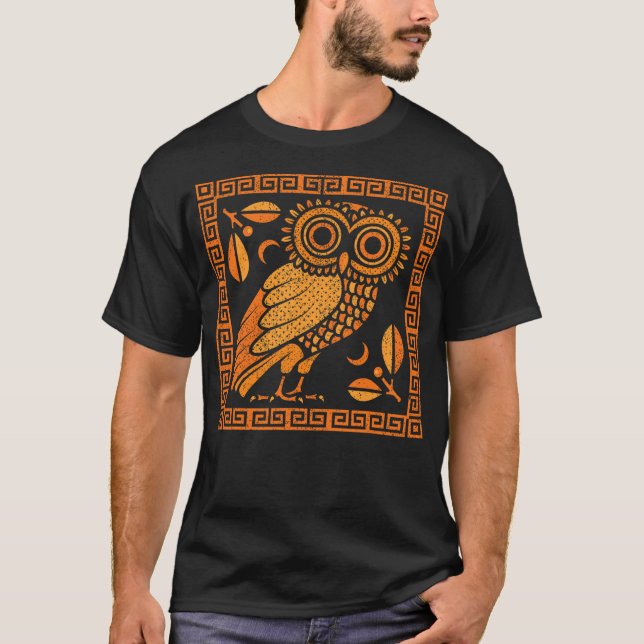 Pottery Greece Ceramic Artist Greek Owl Of Athena T-Shirt (Vorderseite)