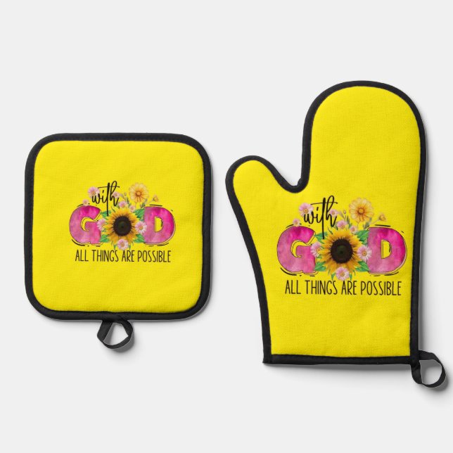 Potthalter Ofenhandschuh & Topflappen-Set (Vorderseite)