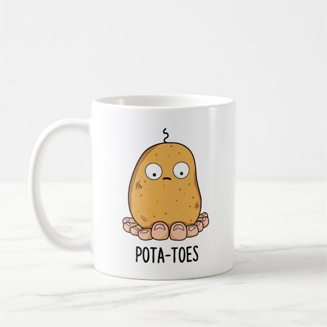 Pottoes Funny Potato with Toes Pun Kaffeetasse (Links)