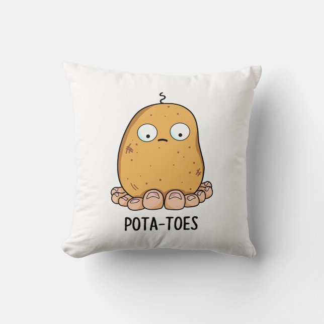 Pottoes Funny Potato with Toes Pun Kissen (Vorderseite)
