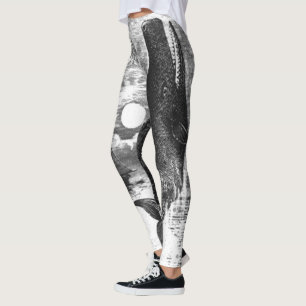 Pottwal durchbricht die Wasseroberfläche, Vintage Leggings