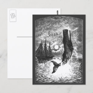 Pottwal durchbricht die Wasseroberfläche, Vintage  Postkarte