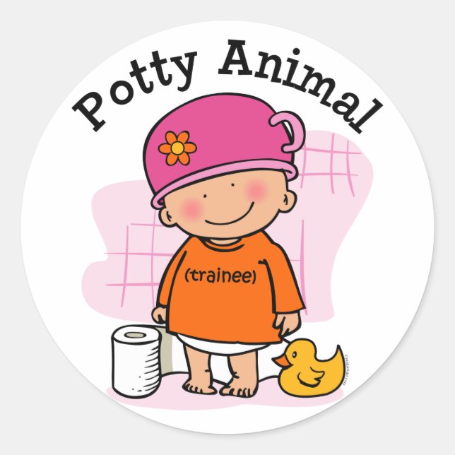 Potty Animal Girl Sticker (Vorderseite)