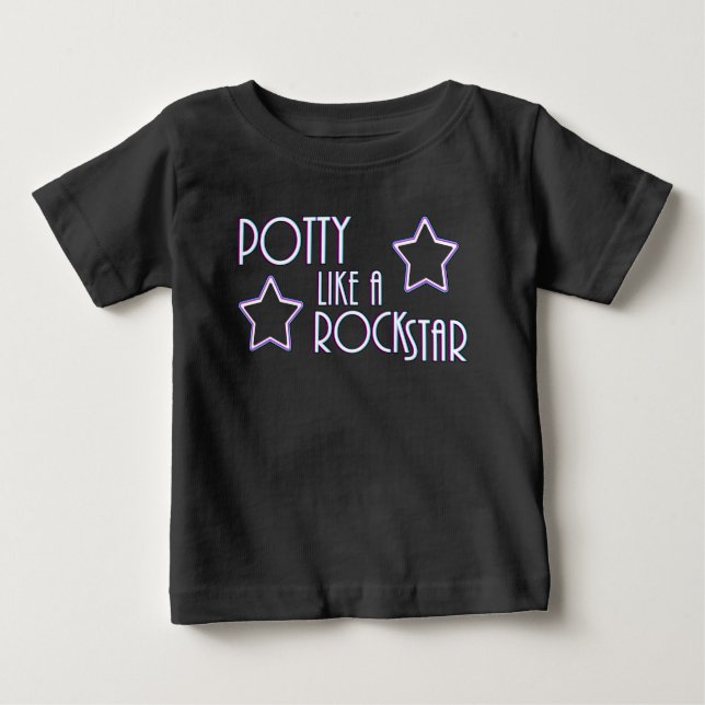 Potty like a Rock Star Baby T-shirt (Vorderseite)