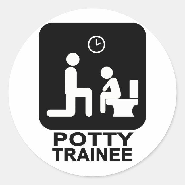 Potty Trainee Stckers Runder Aufkleber (Vorderseite)