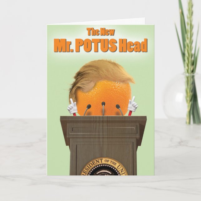 Potus Head Trump Birthday Joke Paper Card Karte (Vorderseite)