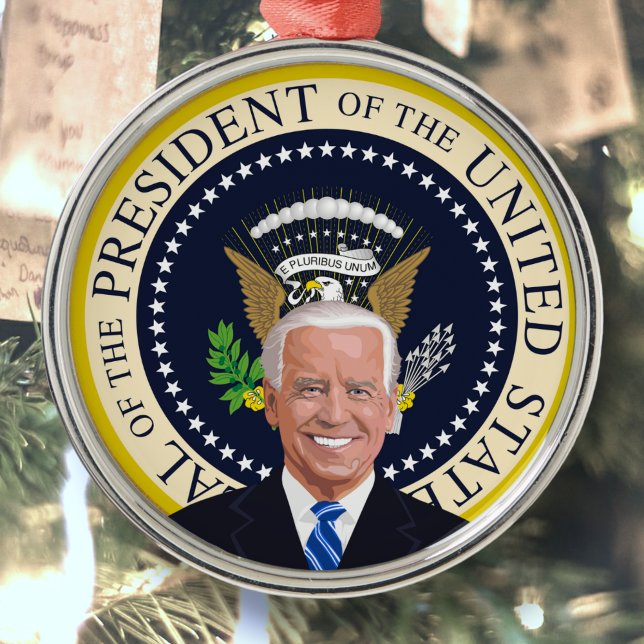 potus jodbiden Präsidentenpalme Weihnachtsbaum Sie Ornament Aus Metall (Von Creator hochgeladen)