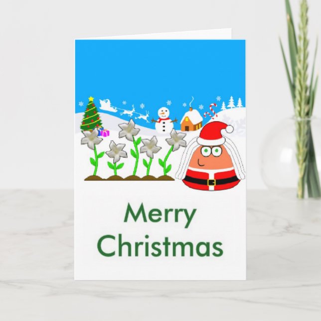 Pou Pou Christmas Card Feiertagskarte (Vorderseite)
