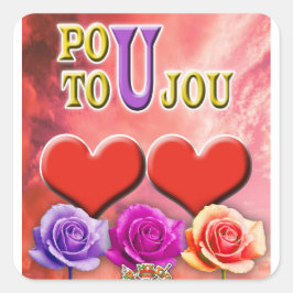 Pou Toujou Quadratischer Aufkleber