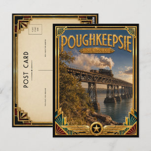 Poughkeepsie New York Vintage Art Deco Goldene Ära Postkarte
