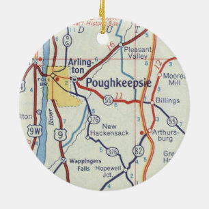 Poughkeepsie NY Vintage Karte Keramik Ornament