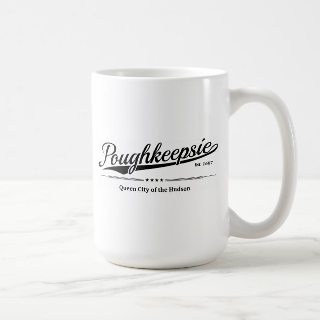 Poughkeepsie - Queen City of the Hudson - Black Kaffeetasse (Rechts)