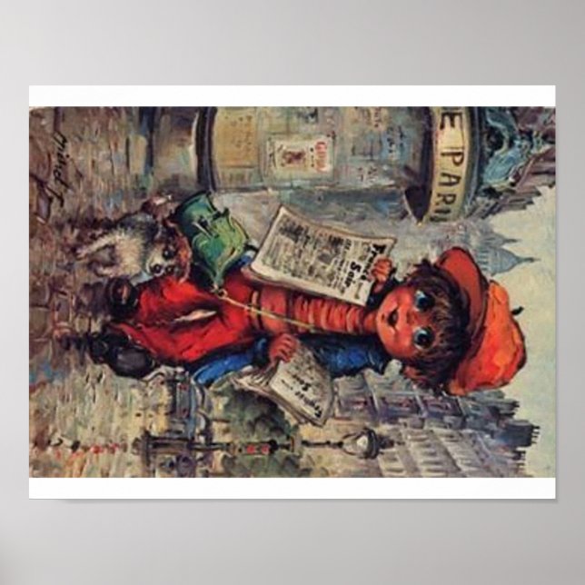 Poulbot an der Zeitung postieren Poster (Vorne)