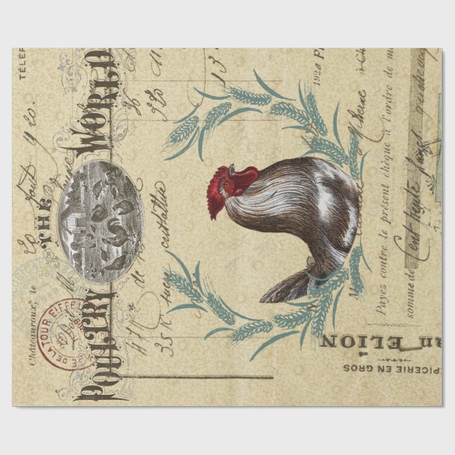 Poulesie World Decoupage Poster Geschenkpapier (Flach)