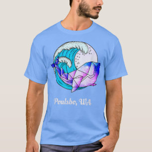 Poulsbo Wa Japanisch Paint Geometric Orca Killer W T-Shirt