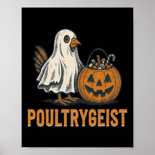 Poultrygeist Chicken Ghost Pumpkin Kostüm Hallowe Poster