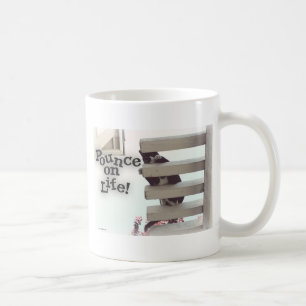 Pounce on Life Fun Motivation Foto Sprichwort Cat Kaffeetasse