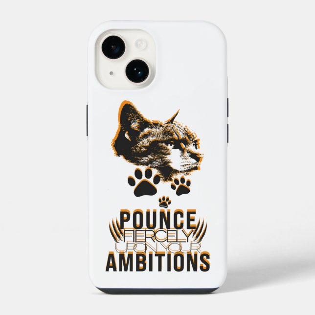 Pounce Sammlung Motivation für Katzen Liebhaber iPhone Hülle (Rückseite)